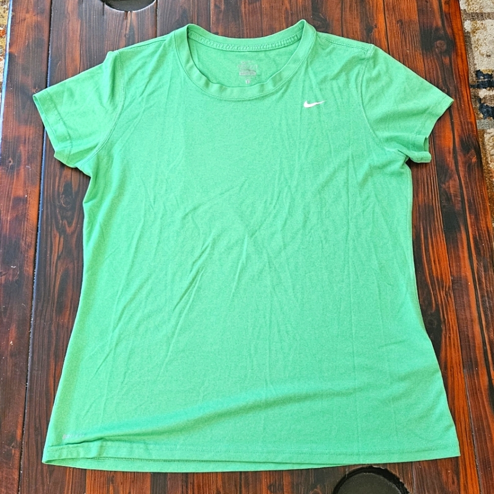 Nike Women's Dri-Fit Green T-Shirt Sz L
